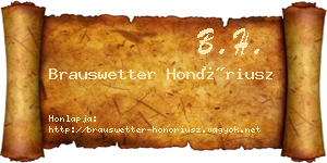Brauswetter Honóriusz névjegykártya